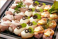 3種の飾りSUSHI 盛り合わせ
